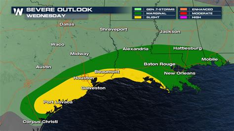 Severe Storm Chances Continue Wednesday for Gulf Coast - WeatherNation