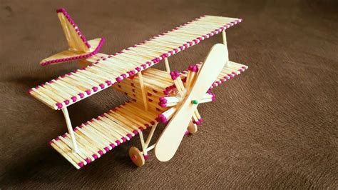 How To Make a BIPLANE from Matches | Craft stick crafts, Matchbox ...