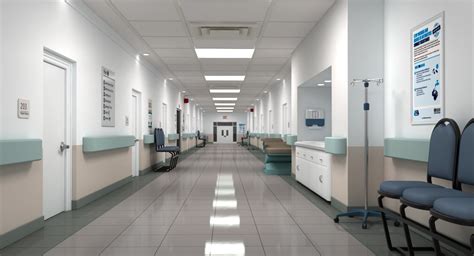 Realistic hospital hallway 3D model - TurboSquid 1248541