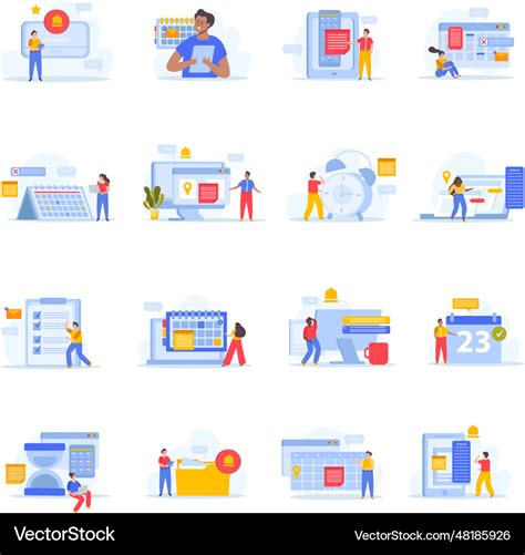 Event planning flat icons Royalty Free Vector Image