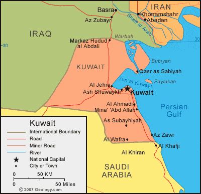 Kuwait Map and Satellite Image