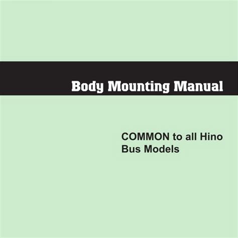 HINO Bus Models Body Mounting Manual - Payhip