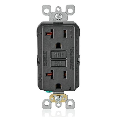 Leviton 20 Amp Self-Test SmartlockPro Slim Duplex GFCI Outlet, Black ...