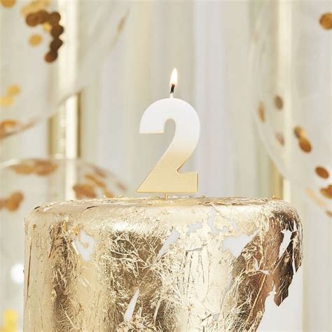 Number 1 Gold Candle Birthday Candles Number Candle 1st | Etsy