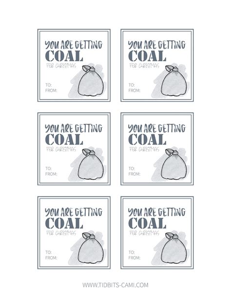 "Coal for Christmas" FREE Printable Gift Tag | Free printable gift tags ...