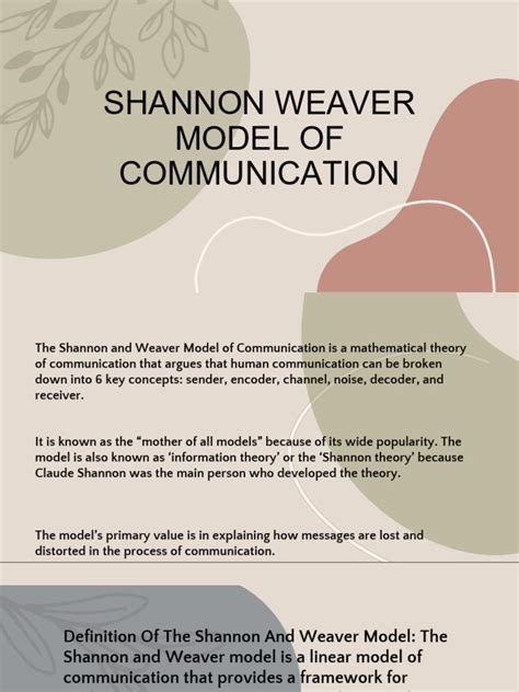 SHANNON-WEAVER-MODEL-OF-COMMUNICATION | PDF