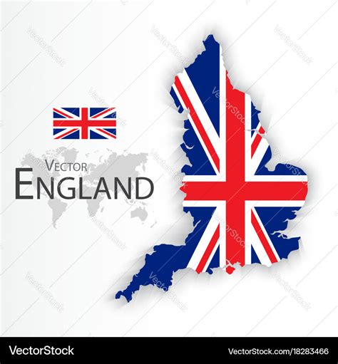 England flag and map Royalty Free Vector Image