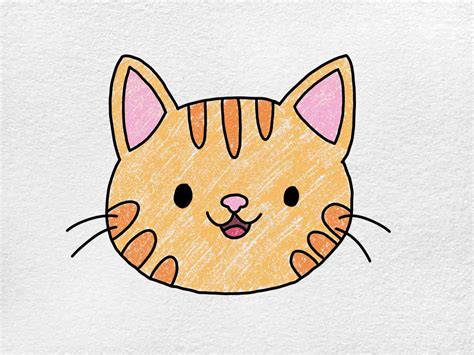 Easy Cat Face Drawing - HelloArtsy