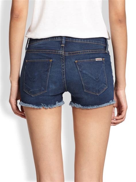 Hudson Jeans Amber Cutoff Denim Shorts in Blue - Lyst