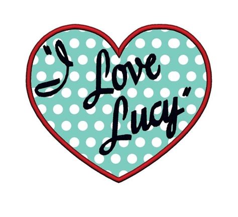 I Love Lucy Heart Applique . INSTANT DOWNLOAD. by DChaseDesigns