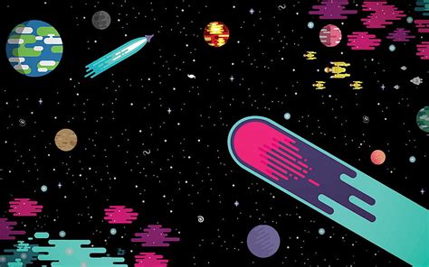 2K free download | Space cartoon background, planets, creative art ...