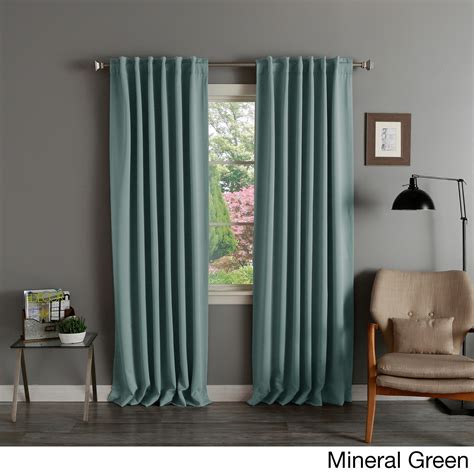 Aurora Home Solid Insulated Thermal Blackout Curtain Panel Pair ...