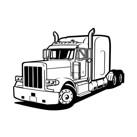 Peterbilt Truck Silhouette Clipart