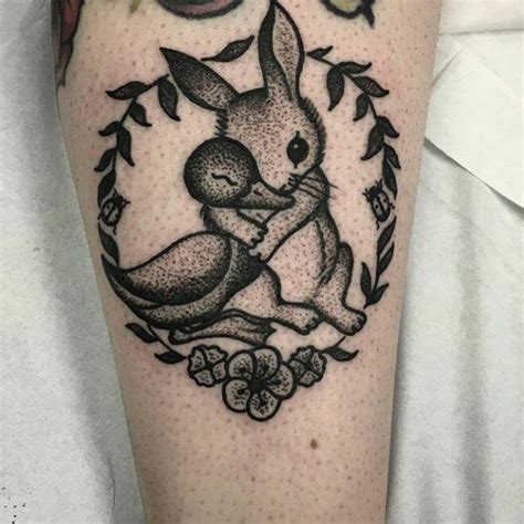 Duck and bunny tattoo by Sarah Whitehouse, Redwood Studio, Manchester ...