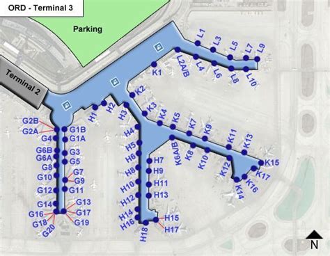 ORD - Chicago O'Hare - Airport Terminal Maps | Airports terminal ...