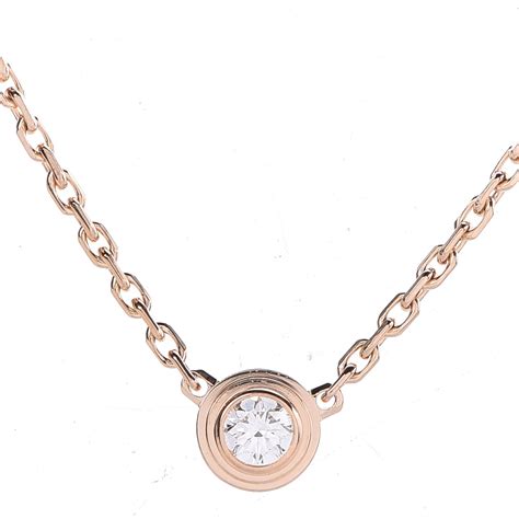 CARTIER 18K Pink Gold Diamond XS Diamants Legers Pendant Necklace 364362