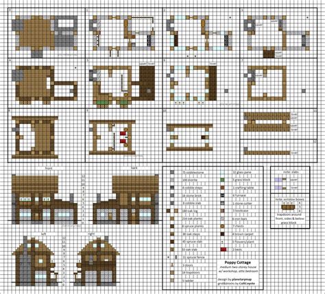 Poppy Cottage - Medium Minecraft House Blueprints | Minecraft cottage ...