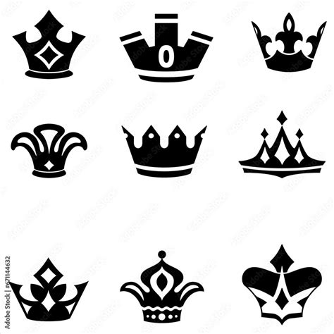 Crown Heraldry Collection Stock Vector, Big Collection Vector Crown ...