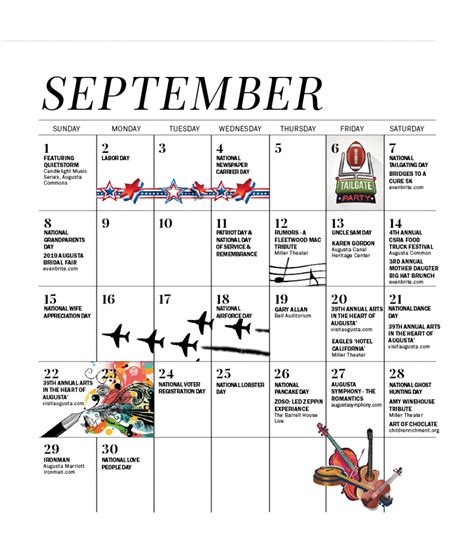 August/September 2019 Calendar of Events - Augusta Magazine