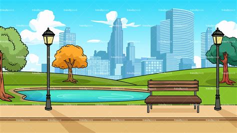 🔥 Free Download Modern City Park Background Cartoon Clipart Vector ...