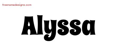 Groovy Name Tattoo Designs Alyssa Free Lettering - Free Name Designs