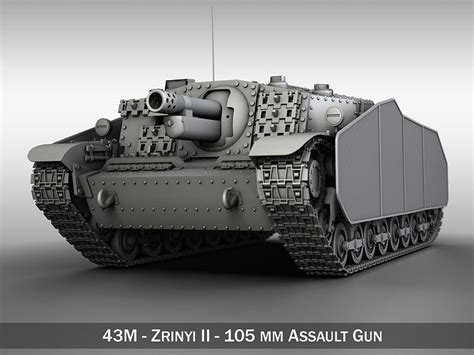 43M Zrinyi II - Hungarian Assault Gun 3D | CGTrader