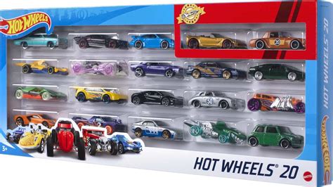 Hot Wheels Set of 20 Toy Sports & Race Cars in 1:64 Scale, Collectible ...