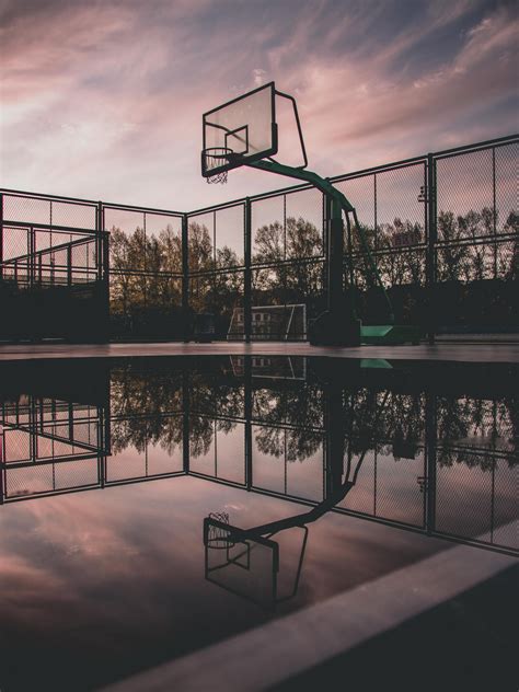 Basketball Court, Reflection, Water, Puddle, Clouds - Basketball Court ...