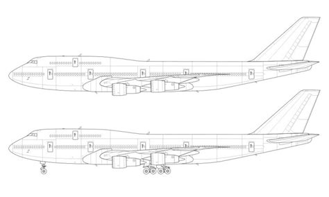 Boeing 747-300 blank illustration templates – Norebbo