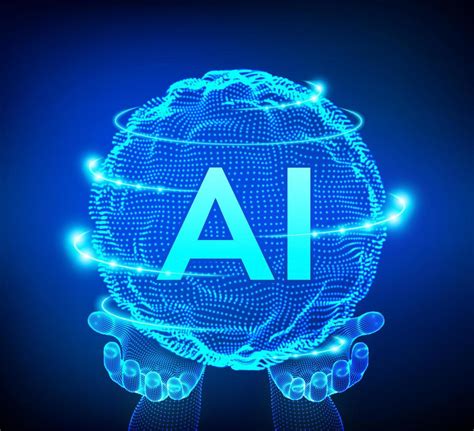 AI Artificial Intelligence Logo in hands. Artificial Intelligence and ...