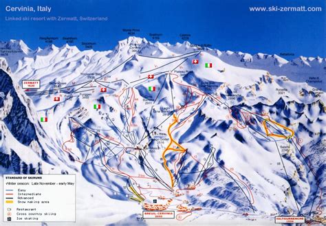 Cervinia, Italy - Ski map / Piste map / Trail map