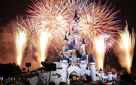 Disney Castle with fireworks wallpaper #castle #France #Paris #Night # ...