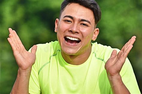 Surprised Fitness Colombian Person Stock Image - Image of startled ...