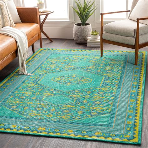 Surya Zahra ZHA-4000 Teal Southwestern Traditional Rug from the ...