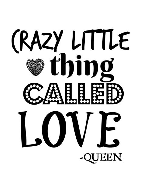 Crazy Little Thing Called Love Printable - Etsy