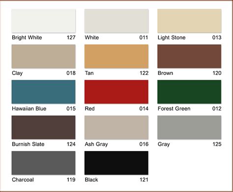 Metal Color Choices | Bi Rite Buildings