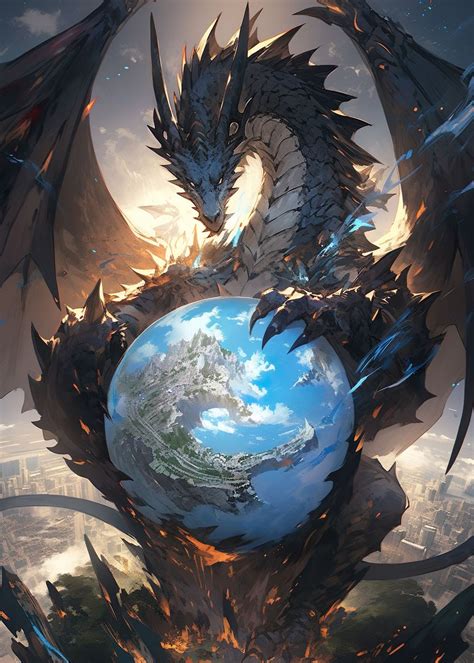 'Anime Dragon of the World ' Poster, picture, metal print, paint by ...