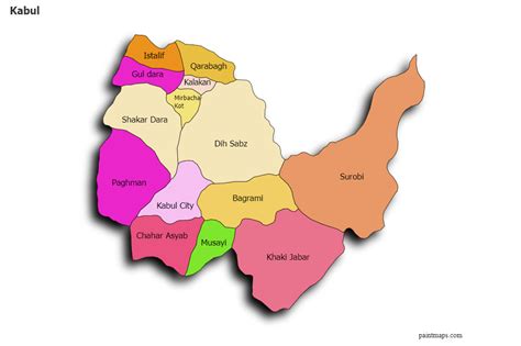 Kabul District Map