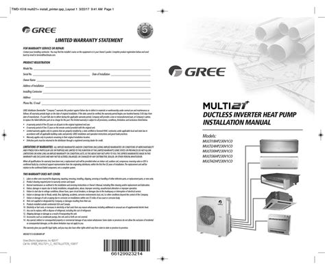 ™Gree Ductless Mini Split Heat Pump Manual Pdf ⭐⭐⭐⭐⭐ - Bedrail for bunkbed