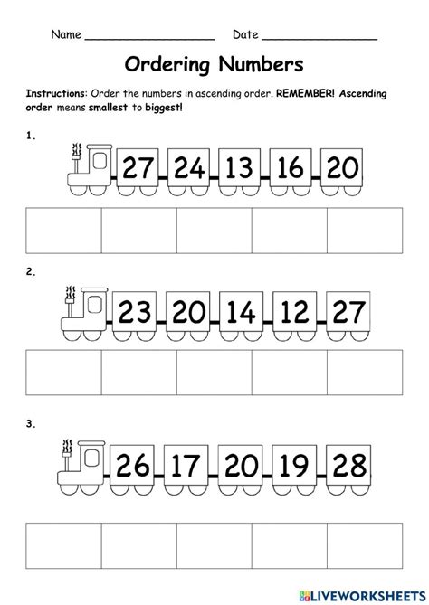 Ascending and Descending Order Math worksheet | First grade worksheets ...