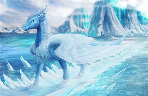 The bright ice Dragon | Fantasy creatures art, Mythical creatures ...