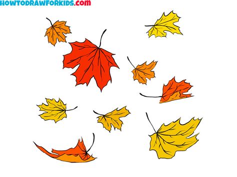 How to Draw Falling Leaves - Easy Drawing Tutorial For Kids