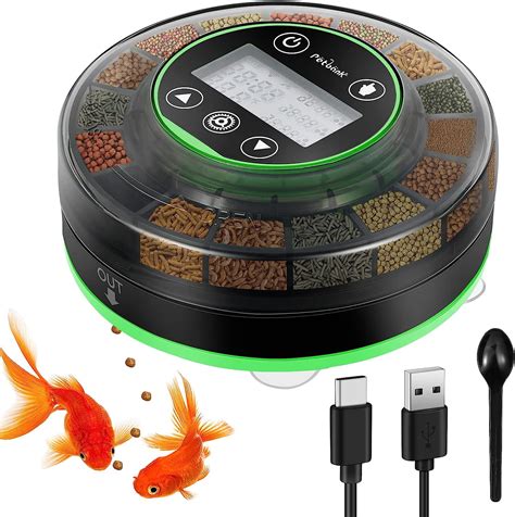 Petbank Aquarium Tank Automatic Fish Feeder, Rechargeable Auto ...