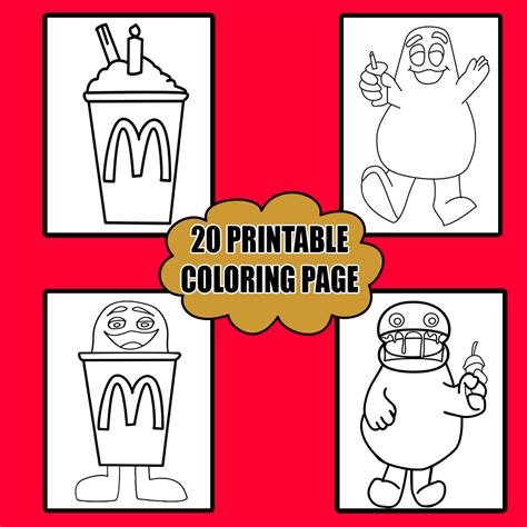 Grimace Shake Coloring Pages Kids Printable Coloring Sheet I - Inspire ...