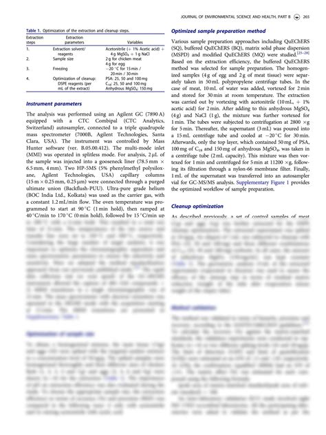 SOLUTION: Multiresidue analysis of pesticides polyaromatic hydrocarbons ...