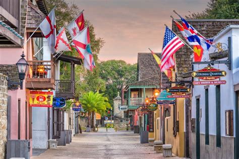 St. Augustine Florida Shopping Street Editorial Photography - Image of ...