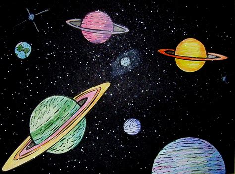 Easy Outer Space Drawing For Kids - Clătită Blog