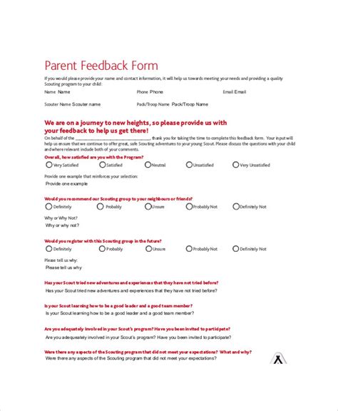 Meeting Feedback Form Template Word | PDF Template