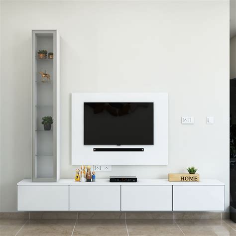 Compact TV Unit Minimalist Interior Design With Wall Mounted Storage ...