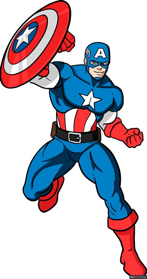 How to Draw Captain America - Really Easy Drawing Tutorial